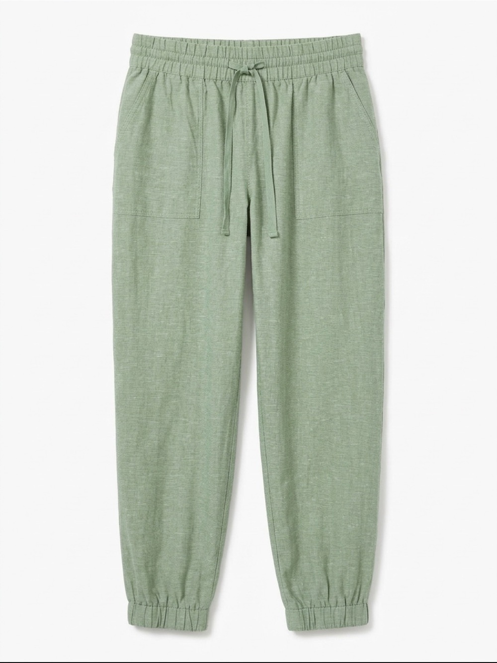 LOFT Outlet Sage Green Linen Rayon Drawstring Joggers - M